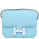 エルメス HERMES コンスタンスミニ 3 ミロワール セレスト ヴォーエプソン ショルダーバッグ シルバー金具 水色 ラッカー金具 2024年製