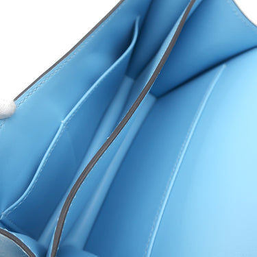 エルメス HERMES コンスタンスミニ 3 ミロワール セレスト ヴォーエプソン ショルダーバッグ シルバー金具 水色 ラッカー金具 2024年製