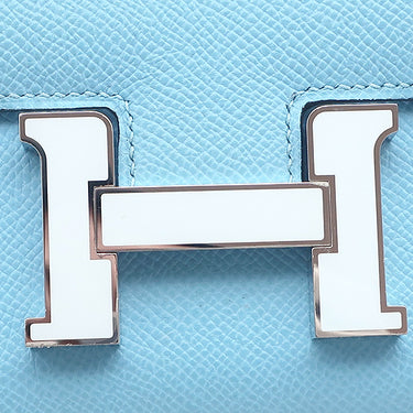 エルメス HERMES コンスタンスミニ 3 ミロワール セレスト ヴォーエプソン ショルダーバッグ シルバー金具 水色 ラッカー金具 2024年製