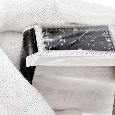 腕時計 パテックフィリップ PATEK PHILIPPE ゴンドーロ 5112G-001 手巻き メンズ K18WG無垢 純正ダイヤ ブラック 黒 スモールセコンド