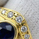 ミキモト MIKIMOTO サファイア ダイヤリング SGR-3000-13377 イエローゴールド K18YG サファイア ダイヤモンド リング 指輪 MIKIMOTO 青 2.13ct 13号