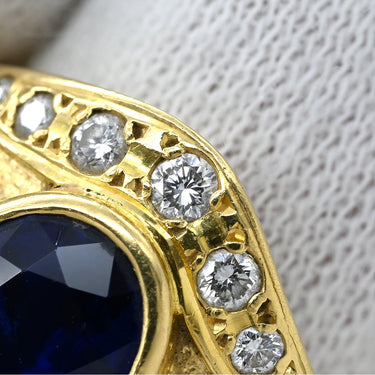 ミキモト MIKIMOTO サファイア ダイヤリング SGR-3000-13377 イエローゴールド K18YG サファイア ダイヤモンド リング 指輪 MIKIMOTO 青 2.13ct 13号