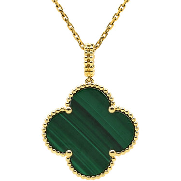 ヴァンクリーフアーペル Van Cleef & Arpels マジック アルハンブラ ロングネックレス イエローゴールド×グリーン K18YG マラカイト ネックレス 750YG 18K 1モチーフ
