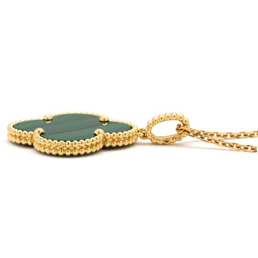 ヴァンクリーフアーペル Van Cleef & Arpels マジック アルハンブラ ロングネックレス イエローゴールド×グリーン K18YG マラカイト ネックレス 750YG 18K 1モチーフ