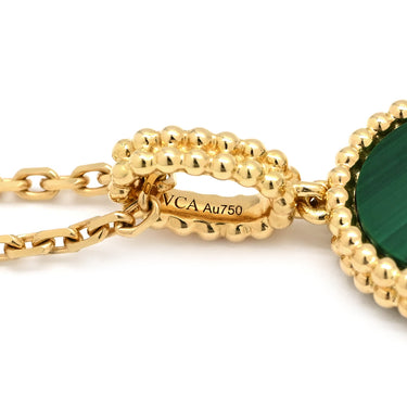 ヴァンクリーフアーペル Van Cleef & Arpels マジック アルハンブラ ロングネックレス イエローゴールド×グリーン K18YG マラカイト ネックレス 750YG 18K 1モチーフ