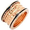ブルガリ BVLGARI ビーゼロワン ロック B-zero1 4バンド 357959 ピンクゴールド×ブラック K18PG セラミック #51(JP11) リング 指輪 黒セラミック 750PG 18金 10.5号