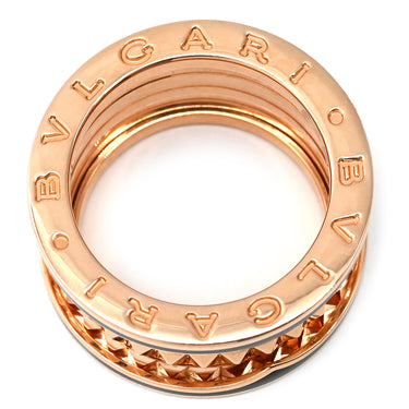 ブルガリ BVLGARI ビーゼロワン ロック B-zero1 4バンド 357959 ピンクゴールド×ブラック K18PG セラミック #51(JP11) リング 指輪 黒セラミック 750PG 18金 10.5号