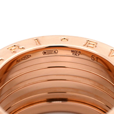 ブルガリ BVLGARI ビーゼロワン ロック B-zero1 4バンド 357959 ピンクゴールド×ブラック K18PG セラミック #51(JP11) リング 指輪 黒セラミック 750PG 18金 10.5号