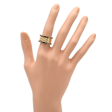ブルガリ BVLGARI ビーゼロワン ロック B-zero1 4バンド 357959 ピンクゴールド×ブラック K18PG セラミック #51(JP11) リング 指輪 黒セラミック 750PG 18金 10.5号