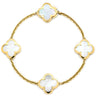 ヴァンクリーフアーペル Van Cleef & Arpels ピュアアルハンブラ 4モチーフ VCARA36300 ホワイト×イエローゴールド K18YG マザーオブパール ブレスレット 750YG 18K 18金