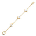 ヴァンクリーフアーペル Van Cleef & Arpels ピュアアルハンブラ 4モチーフ VCARA36300 ホワイト×イエローゴールド K18YG マザーオブパール ブレスレット 750YG 18K 18金