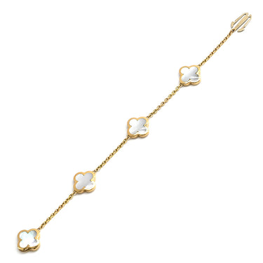 ヴァンクリーフアーペル Van Cleef & Arpels ピュアアルハンブラ 4モチーフ VCARA36300 ホワイト×イエローゴールド K18YG マザーオブパール ブレスレット 750YG 18K 18金