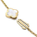 ヴァンクリーフアーペル Van Cleef & Arpels ピュアアルハンブラ 4モチーフ VCARA36300 ホワイト×イエローゴールド K18YG マザーオブパール ブレスレット 750YG 18K 18金