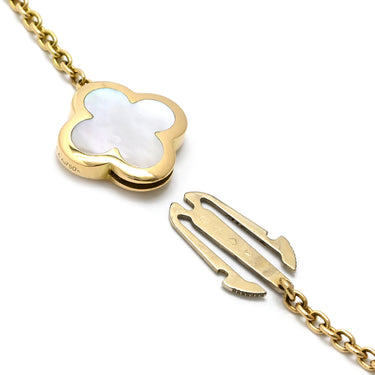 ヴァンクリーフアーペル Van Cleef & Arpels ピュアアルハンブラ 4モチーフ VCARA36300 ホワイト×イエローゴールド K18YG マザーオブパール ブレスレット 750YG 18K 18金