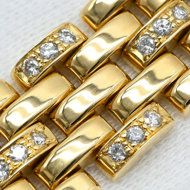 カルティエ Cartier マイヨン パンテール イエローゴールド×白 K18YG ダイヤモンド ブレスレット Cartier 750 18K 18金 YG 5ロウ ダイヤ チェーンリンク