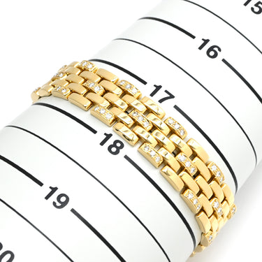 カルティエ Cartier マイヨン パンテール イエローゴールド×白 K18YG ダイヤモンド ブレスレット Cartier 750 18K 18金 YG 5ロウ ダイヤ チェーンリンク