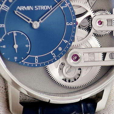 腕時計 アーミン・シュトローム Armin Strom グラヴィティ イークォル フォース ST19-GEF.05 自動巻き メンズ メーカーOH済 スケルトン 青