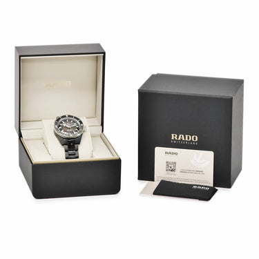 腕時計 ラドー RADO キャプテンクック ハイテクセラミック R32127152 自動巻き メンズ 新品同様 ブラック 半透明 逆回転防止ベゼル