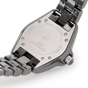 腕時計 シャネル CHANEL J12 H2122 クオーツ レディース 純正ダイヤ パヴェ 黒 ラウンド 回転ベゼル