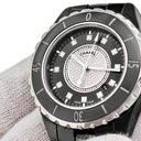 腕時計 シャネル CHANEL J12 H2122 クオーツ レディース 純正ダイヤ パヴェ 黒 ラウンド 回転ベゼル