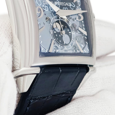 腕時計 ジラールペルゴ GIRARD PERREGAUX ヴィンテージ1945 XXL ラージデイト＆ムーンフェイズ 25882-11-421-BB4A 自動巻き メンズ 青 スクエア