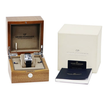 腕時計 ジラールペルゴ GIRARD PERREGAUX ヴィンテージ1945 XXL ラージデイト＆ムーンフェイズ 25882-11-421-BB4A 自動巻き メンズ 青 スクエア