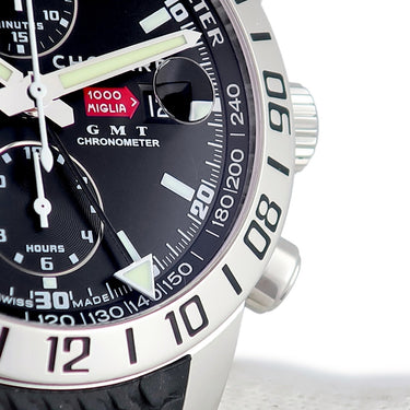腕時計 ショパール CHOPARD ミッレミリア GMT クロノグラフ 168992-3001 自動巻き メンズ ブラック 限定 ラウンド