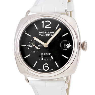 腕時計 パネライ PANERAI ラジオミール 8デイズ GMT PAM00200 H番 手巻き メンズ H番 K18WG無垢 黒 パワーリザーブ デイト 限定