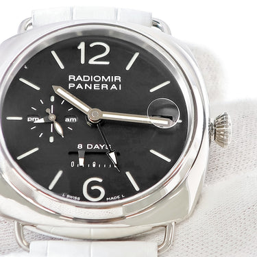 腕時計 パネライ PANERAI ラジオミール 8デイズ GMT PAM00200 H番 手巻き メンズ H番 K18WG無垢 黒 パワーリザーブ デイト 限定