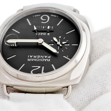 腕時計 パネライ PANERAI ラジオミール 8デイズ GMT PAM00200 H番 手巻き メンズ H番 K18WG無垢 黒 パワーリザーブ デイト 限定