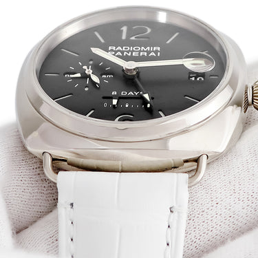 腕時計 パネライ PANERAI ラジオミール 8デイズ GMT PAM00200 H番 手巻き メンズ H番 K18WG無垢 黒 パワーリザーブ デイト 限定