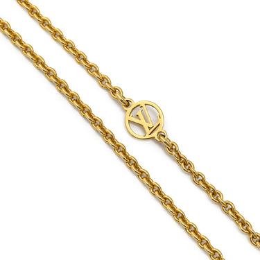 ルイヴィトン LOUIS VUITTON エッセンシャル V M00857 ゴールド GP ネックレス LVサークル