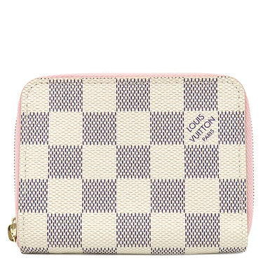 ルイヴィトン LOUIS VUITTON ジッピー コインパース N60229 ダミエアズール×ローズバレリーヌ ダミエアズールキャンバス コインケース ゴールド金具 ラウンドファスナー