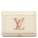 ルイヴィトン LOUIS VUITTON ポルトフォイユ クレア M81927 クリーム×ローズトリアノン モノグラムアンプラント 二つ折り財布 ゴールド金具 小銭入れ