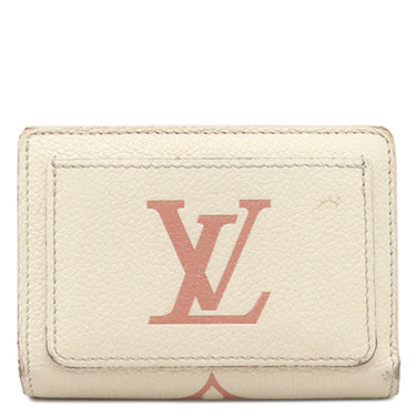 ルイヴィトン LOUIS VUITTON ポルトフォイユ クレア M81927 クリーム×ローズトリアノン モノグラムアンプラント 二つ折り財布 ゴールド金具 小銭入れ