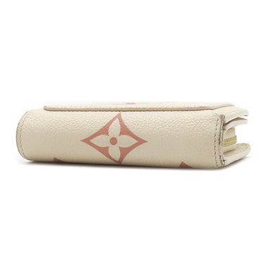 ルイヴィトン LOUIS VUITTON ポルトフォイユ クレア M81927 クリーム×ローズトリアノン モノグラムアンプラント 二つ折り財布 ゴールド金具 小銭入れ