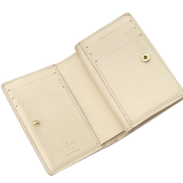ルイヴィトン LOUIS VUITTON ポルトフォイユ クレア M81927 クリーム×ローズトリアノン モノグラムアンプラント 二つ折り財布 ゴールド金具 小銭入れ