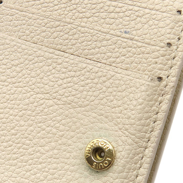 ルイヴィトン LOUIS VUITTON ポルトフォイユ クレア M81927 クリーム×ローズトリアノン モノグラムアンプラント 二つ折り財布 ゴールド金具 小銭入れ