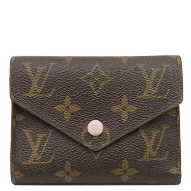 ルイヴィトン LOUIS VUITTON ポルトフォイユ ヴィクトリーヌ M62360 ローズバレリーヌ モノグラムキャンバス 三つ折り財布 ゴールド金具 コンパクト