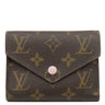 ルイヴィトン LOUIS VUITTON ポルトフォイユ ヴィクトリーヌ M62360 ローズバレリーヌ モノグラムキャンバス 三つ折り財布 ゴールド金具 コンパクト