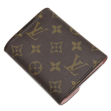ルイヴィトン LOUIS VUITTON ポルトフォイユ ヴィクトリーヌ M62360 ローズバレリーヌ モノグラムキャンバス 三つ折り財布 ゴールド金具 コンパクト