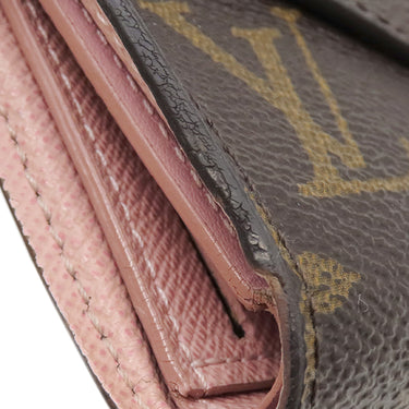 ルイヴィトン LOUIS VUITTON ポルトフォイユ ヴィクトリーヌ M62360 ローズバレリーヌ モノグラムキャンバス 三つ折り財布 ゴールド金具 コンパクト