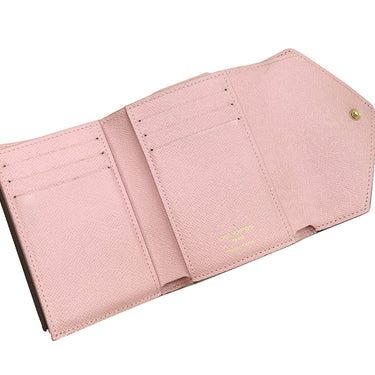 ルイヴィトン LOUIS VUITTON ポルトフォイユ ヴィクトリーヌ M62360 ローズバレリーヌ モノグラムキャンバス 三つ折り財布 ゴールド金具 コンパクト