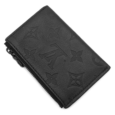 ルイヴィトン LOUIS VUITTON コインカード ホルダー M82245 ブラック カーフ モノグラムシャドウ コインケース マットブラック金具 黒 小銭入れ カードケース
