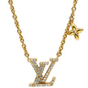 ルイヴィトン LOUIS VUITTON LV アイコニック M00596 ゴールド GP ストラス ネックレス ロゴ モノグラムフラワー LVイニシャル LVサークル