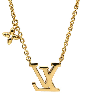 ルイヴィトン LOUIS VUITTON LV アイコニック M00596 ゴールド GP ストラス ネックレス ロゴ モノグラムフラワー LVイニシャル LVサークル
