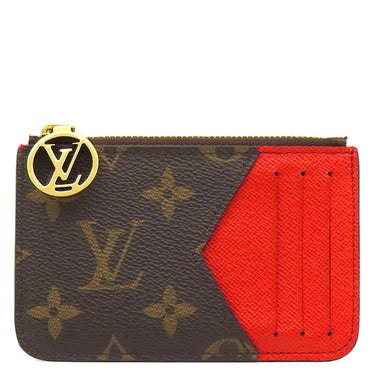 ルイヴィトン LOUIS VUITTON ポルトカルト ロミー M81881 モノグラム×ルージュ モノグラムキャンバス カードケース ゴールド金具 フラグメントケース コインケース