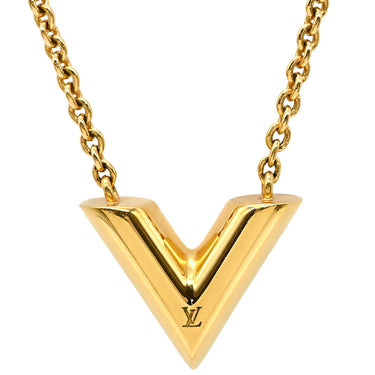 ルイヴィトン LOUIS VUITTON エッセンシャル V M61083 ゴールド GP ネックレス LVサークル 旧型
