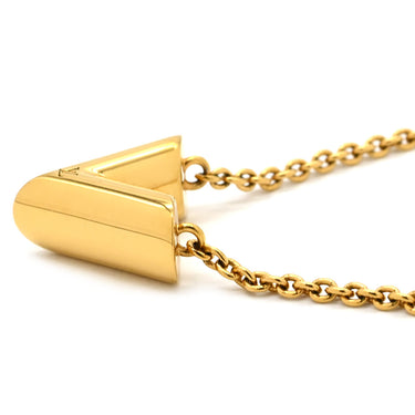 ルイヴィトン LOUIS VUITTON エッセンシャル V M61083 ゴールド GP ネックレス LVサークル 旧型