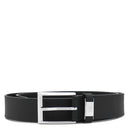ルイヴィトン Louis Vuitton LV シティ ピン 35MM 95/38 M0542 ブラック レザー ベルト シルバー金具 黒 サンチュール カット済